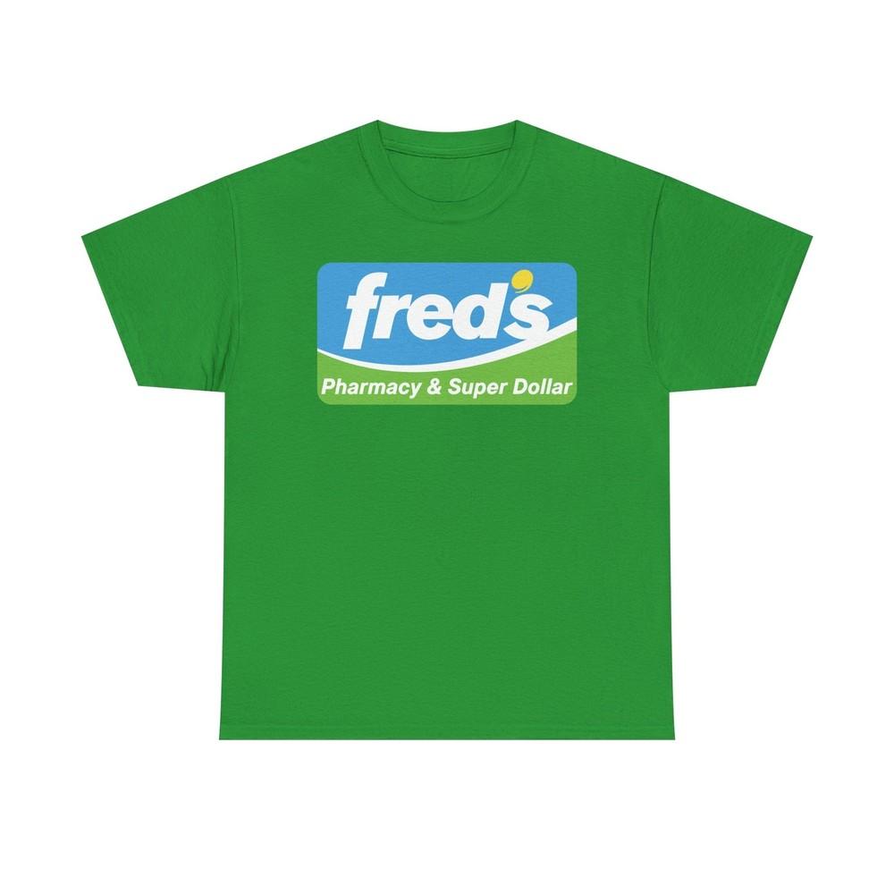 Fred s Pharmacy and Super Dollar Blue Green Retro Logo T-Shirt 4XL
Fred s Pharmacy and Super Dollar Blue Green Retro Logo T-Shirt 4XL