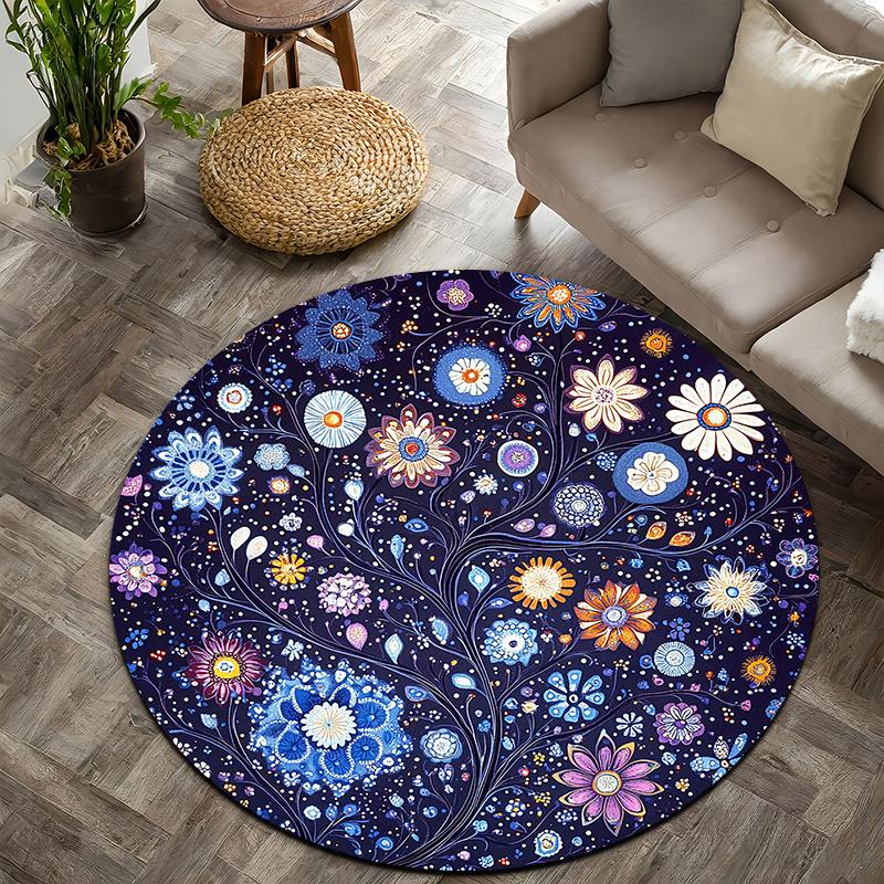 Floral Bohemian style Flannel-printed round floor mats are slip-resistant Suitable living room bedroom terrace garden carpets 60cm x 60cm
Floral Bohemian style Flannel-printed round floor mats are slip-resistant Suitable living room bedroom terrace garden carpets 60cm x 60cm