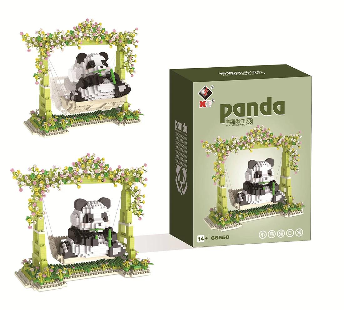 DIY Kawaii Panda Model Building Blocks Assemble 3D Panda Playing on Swings Seesaws Wooden Horses Brick Toys with high quality
DIY Kawaii Panda Model Building Blocks Assemble 3D Panda Playing on Swings Seesaws Wooden Horses Brick Toys with high quality