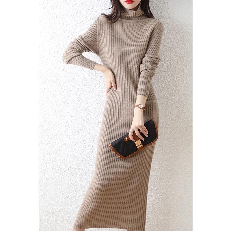 2022 Women’s High-Neck Ribbed Wool Knit Dress - Slimming Over-the-Knee Base Layer Medium
2022 Women’s High-Neck Ribbed Wool Knit Dress - Slimming Over-the-Knee Base Layer Medium
