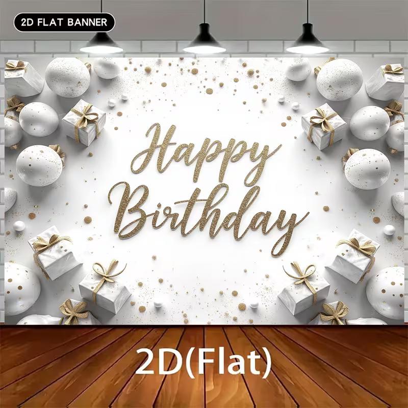 2D Happy Birthday Backdrop White Gold Glitter Gift Box Party Photo Booth Background 47.2x31.5inch/120*80cm
2D Happy Birthday Backdrop White Gold Glitter Gift Box Party Photo Booth Background 47.2x31.5inch/120*80cm