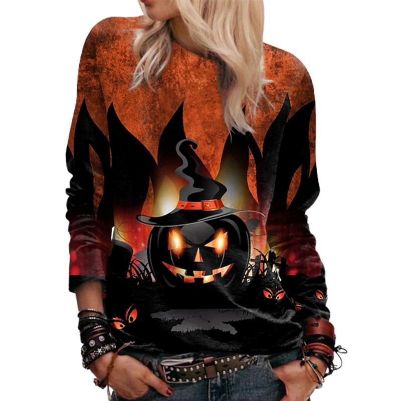 Женские осенние топы, свободная футболка с принтом головы тыквы и кота, повседневная футболка с длинными рукавами, топ, блузка
Женские осенние топы, свободная футболка с принтом головы тыквы и кота, повседневная футболка с длинными рукавами, топ, блузка