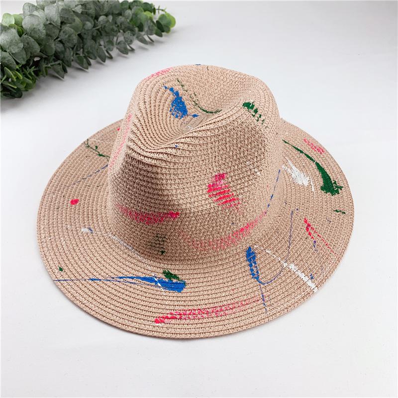 Handmade Graffiti Design Straw Hat Women s Summer Fresh Grass Weaving Sun Shade and Sunscreen Hat Panama Jazz Sun Hat 55-58CM
Handmade Graffiti Design Straw Hat Women s Summer Fresh Grass Weaving Sun Shade and Sunscreen Hat Panama Jazz Sun Hat 55-58CM