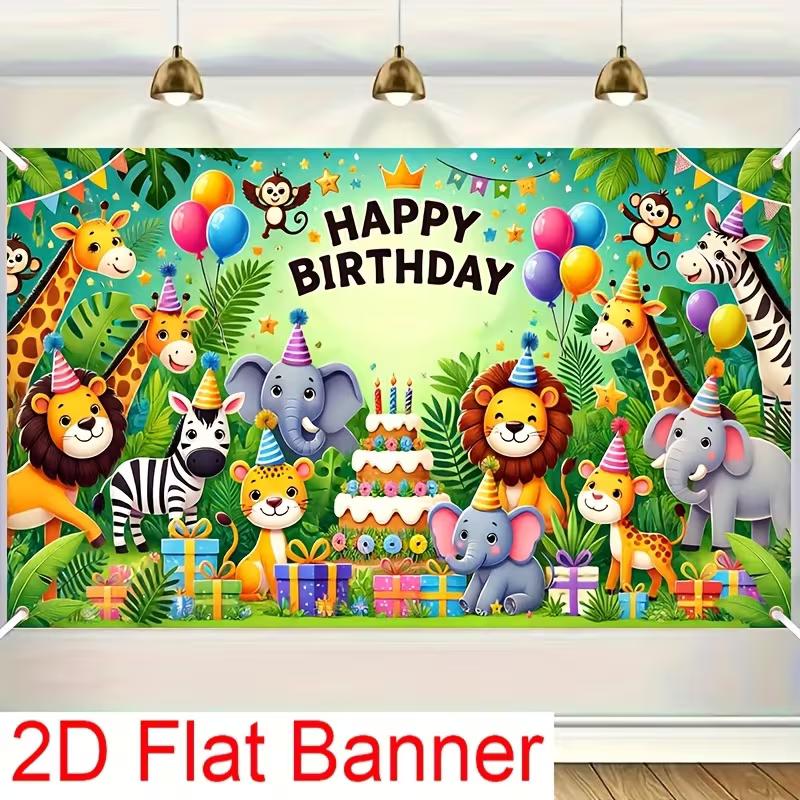 2D Happy Birthday Background Cloth Jungle Animal with Lion & Giraffe Banner 47.2x31.5inch/120*80cm
2D Happy Birthday Background Cloth Jungle Animal with Lion & Giraffe Banner 47.2x31.5inch/120*80cm