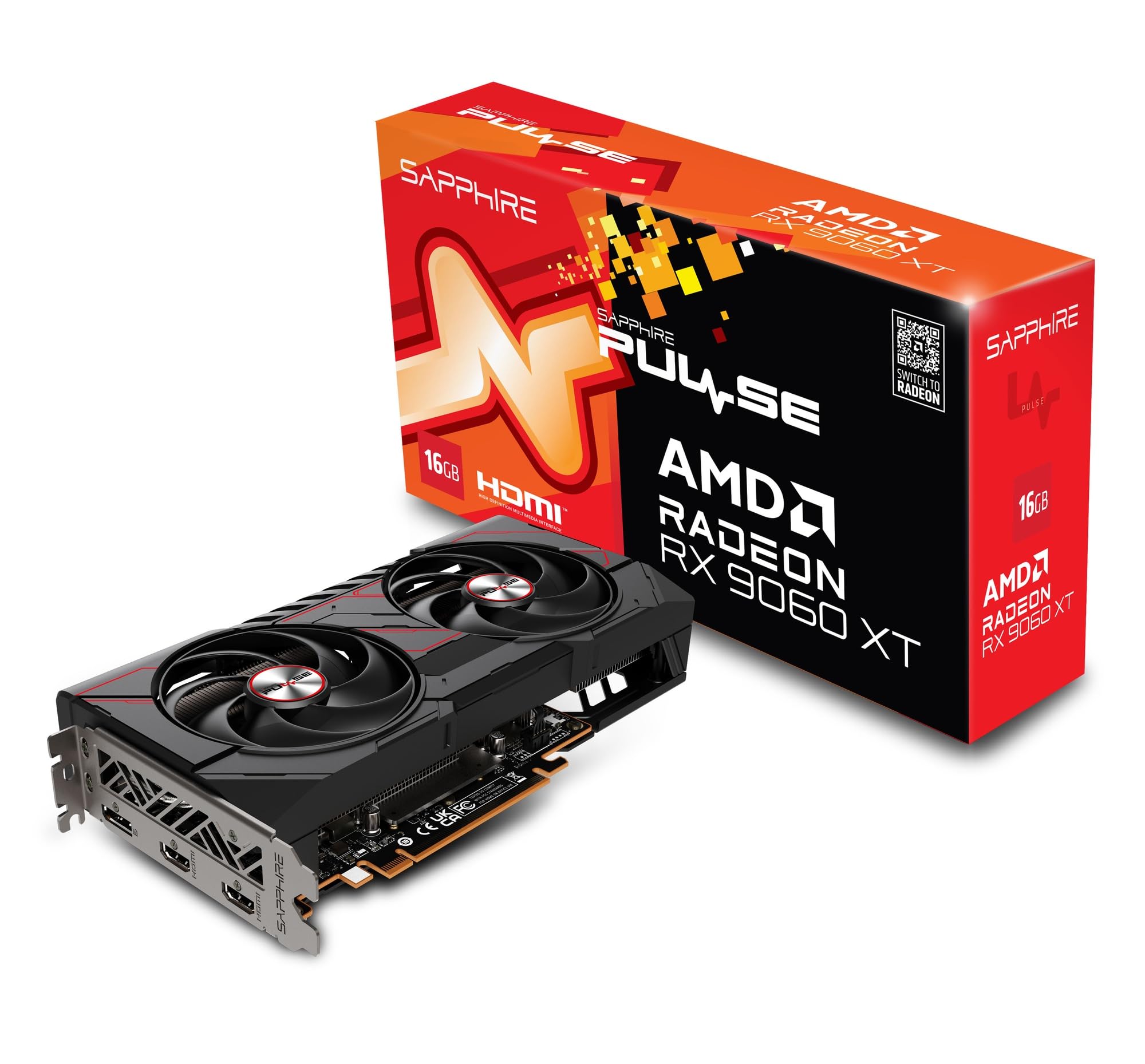 SAPPHIRE PULSE Radeon RX 9060 XT GAMING OC 16GB Graphics Board VD9219 11350-03-20G
SAPPHIRE PULSE Radeon RX 9060 XT GAMING OC 16GB Graphics Board VD9219 11350-03-20G