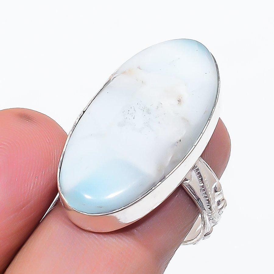 Ювелирное кольцо из стерлингового серебра 925 пробы с драгоценным камнем Ларимар, размер 8
Ювелирное кольцо из стерлингового серебра 925 пробы с драгоценным камнем Ларимар, размер 8