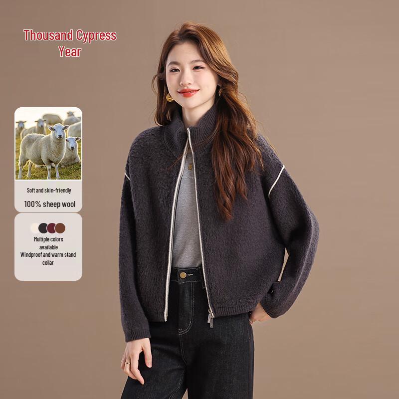 Women s 100% Merino Wool Full-Zip Stand Collar Cardigan L
Women s 100% Merino Wool Full-Zip Stand Collar Cardigan L
