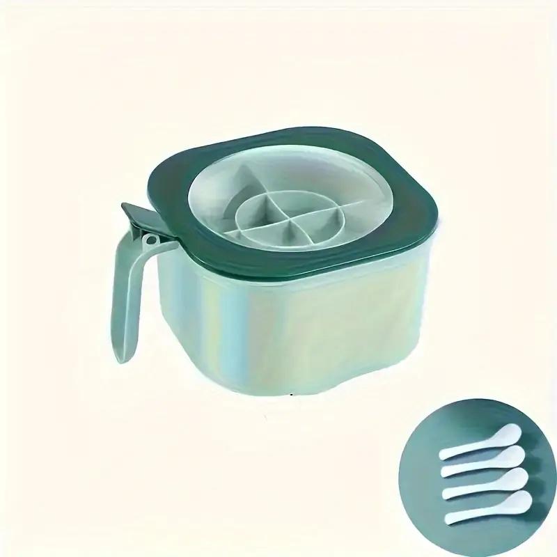A 4-In-1 Large Capacity Seasoning Box with a Lid And Spoons Comes with Four Spoons for in The Home Kitchen for Salt Containers
A 4-In-1 Large Capacity Seasoning Box with a Lid And Spoons Comes with Four Spoons for in The Home Kitchen for Salt Containers