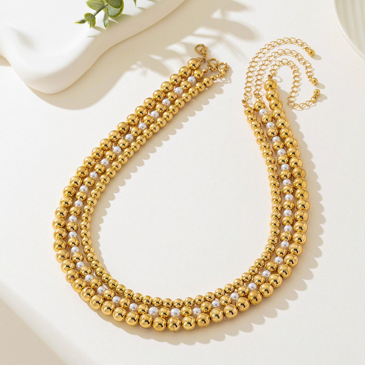 3 pieces of simple and chic metal chain creative thick chain beads multi-layer necklace suitable for women, daily wear at parties золотий
3 pieces of simple and chic metal chain creative thick chain beads multi-layer necklace suitable for women, daily wear at parties золотий