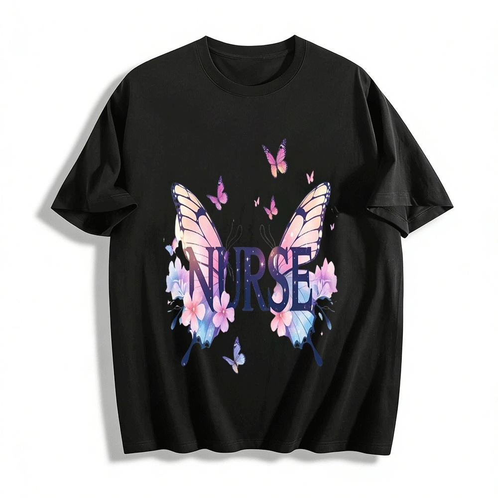 Butterfly Floral Nurse Print Casual Top For Healthcare Workers Pure cotton T-shirt XXS
Butterfly Floral Nurse Print Casual Top For Healthcare Workers Pure cotton T-shirt XXS
