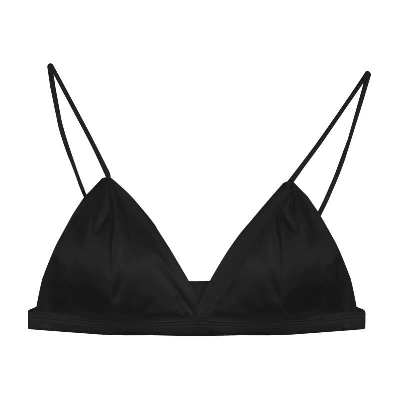 White Satin Triangle Cup Bralette with Ultra Thin Double Straps Wireless Comfortable Bra for Everyday Wear S
White Satin Triangle Cup Bralette with Ultra Thin Double Straps Wireless Comfortable Bra for Everyday Wear S