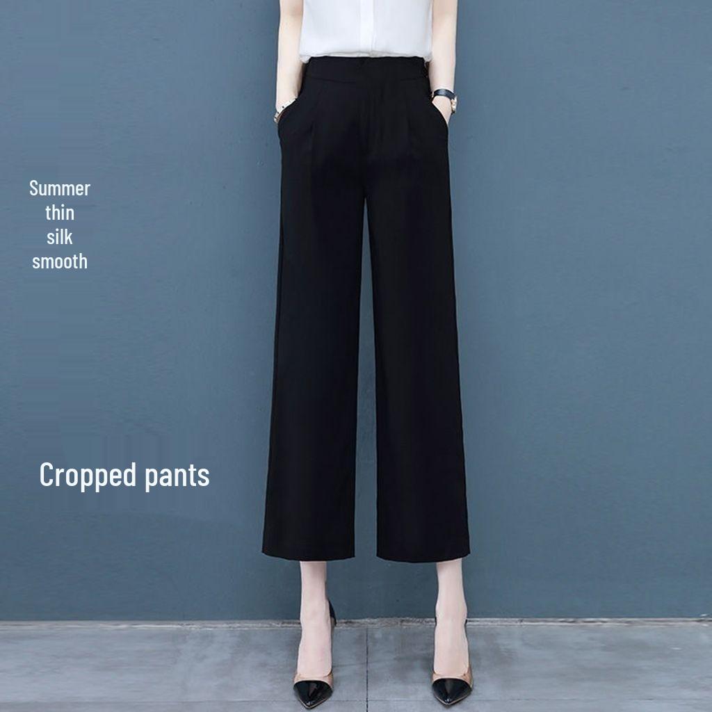 Petite High-Waisted Chiffon Wide-Leg Pants - Summer Cropped, Drapey, Straight-Leg, Nine-Tenths Length, Ice Silk for Women. 4XL (165-175 jin)
Petite High-Waisted Chiffon Wide-Leg Pants - Summer Cropped, Drapey, Straight-Leg, Nine-Tenths Length, Ice Silk for Women. 4XL (165-175 jin)