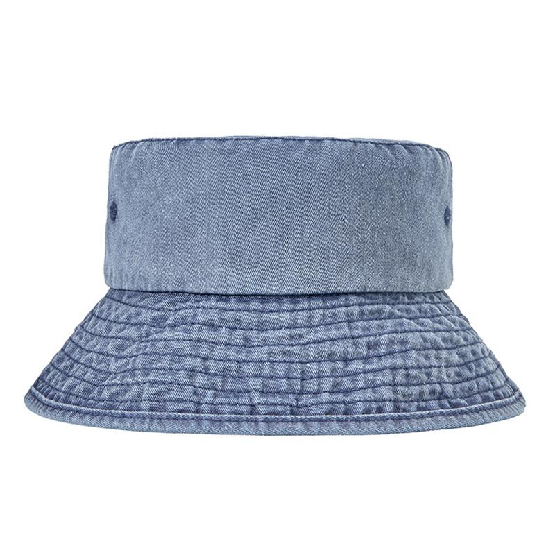 Новая джинсовая рыбацкая шляпа в стиле ретро для мужчин и женщин, модная с короткими полями Harajuku, литературная универсальная хлопковая роскошная панамская шляпа-ведро 60-62CM adjustable