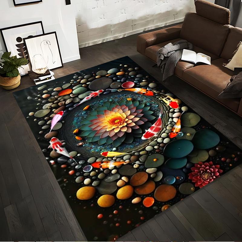 Colorful Lotus Flower with Koi Fish and Pebbles Print Rug Suitable for use as an anti-slip for living room bedroom sofas 40x60cm( 15x23in )
Colorful Lotus Flower with Koi Fish and Pebbles Print Rug Suitable for use as an anti-slip for living room bedroom sofas 40x60cm( 15x23in )