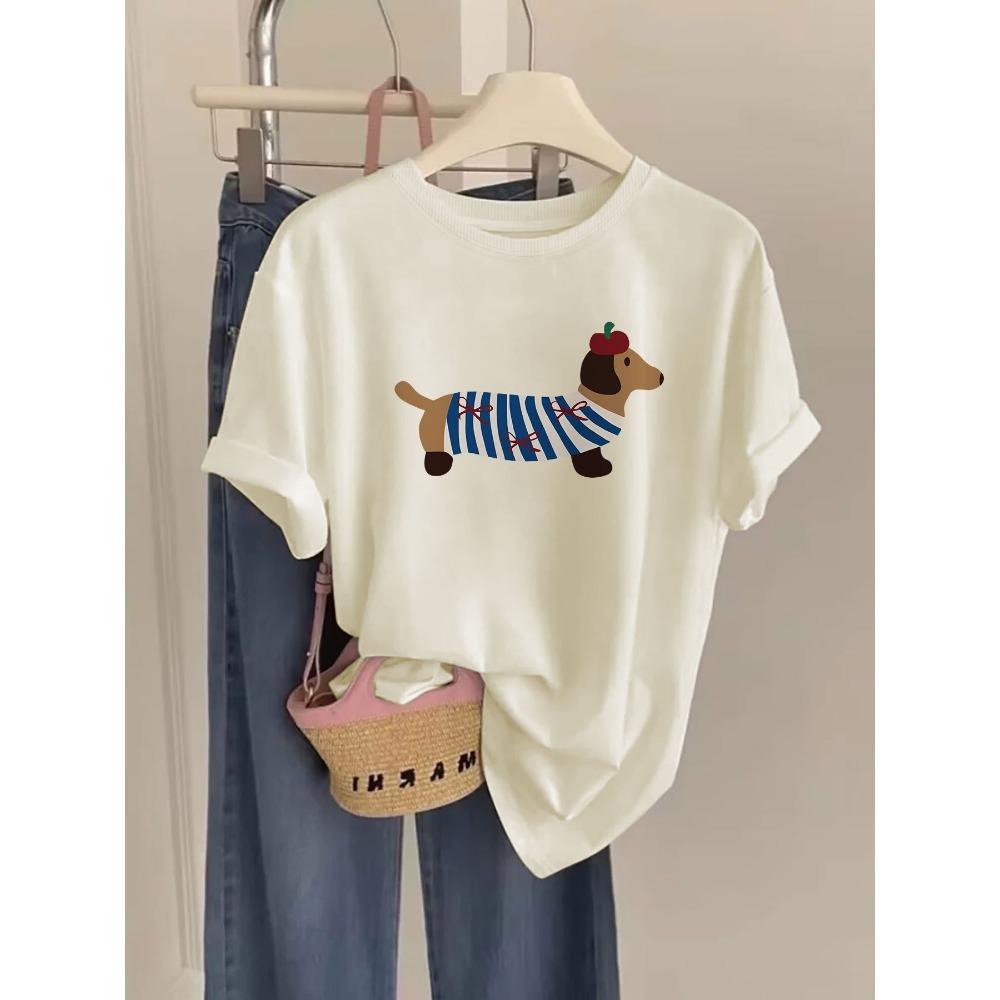 Women S Casual Crew Neck T-Shirt with Adorable Dog Print Short Sleeve Collection Dog T Shirts Harajuku Short Sleeve 3XL
Women S Casual Crew Neck T-Shirt with Adorable Dog Print Short Sleeve Collection Dog T Shirts Harajuku Short Sleeve 3XL