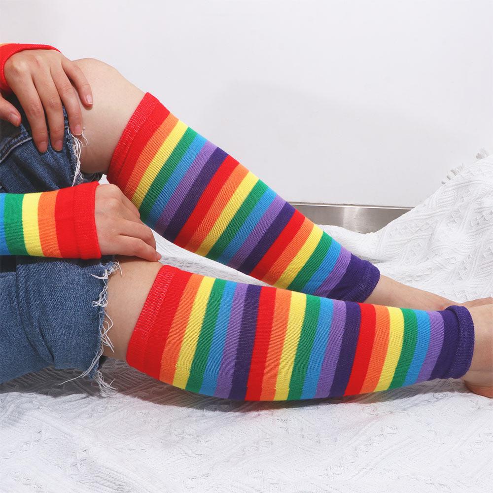 Summer Girls Printing Striped Arm Warmers Rainbow Sleeve Cuff Female Arm Warmers Knitting Gloves No finger hole
Summer Girls Printing Striped Arm Warmers Rainbow Sleeve Cuff Female Arm Warmers Knitting Gloves No finger hole