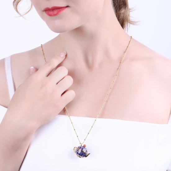 Женский творческий открывающийся чайник, инкрустированный стразами, кулон, длинная цепочка, ожерелье
Женский творческий открывающийся чайник, инкрустированный стразами, кулон, длинная цепочка, ожерелье