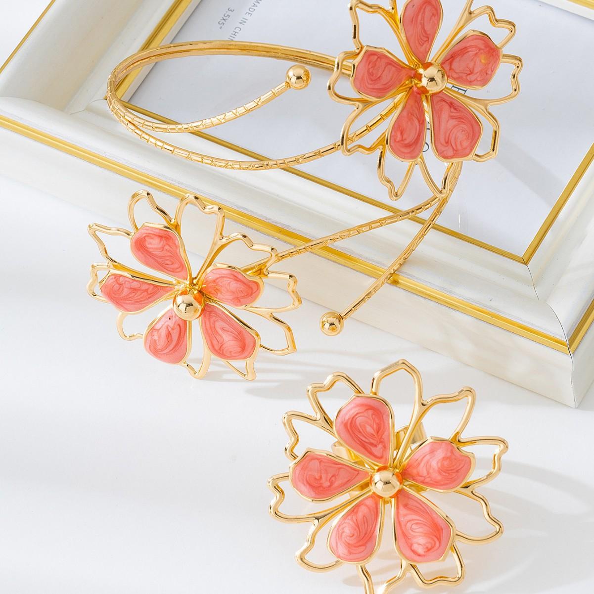 Colorful sweet little fresh dripping oil flower bracelet ring set simple design cutout double petal lady рожевий
Colorful sweet little fresh dripping oil flower bracelet ring set simple design cutout double petal lady рожевий