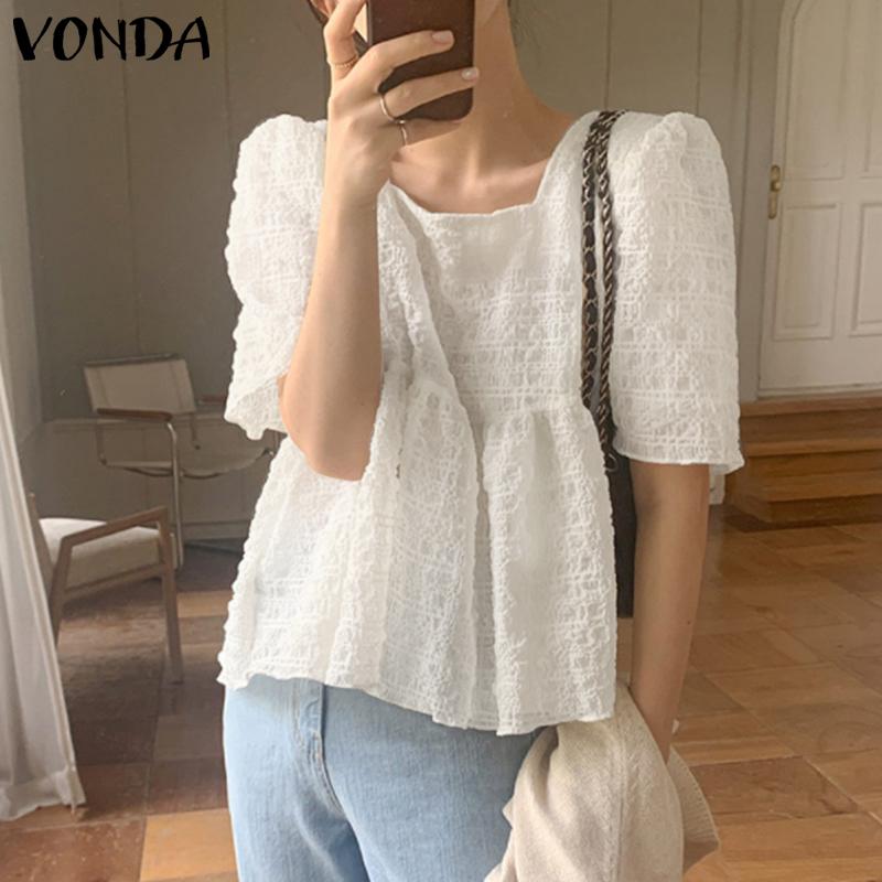 Летние женские топы с короткими рукавами VONDA, однотонная повседневная свободная блузка больших размеров
Летние женские топы с короткими рукавами VONDA, однотонная повседневная свободная блузка больших размеров