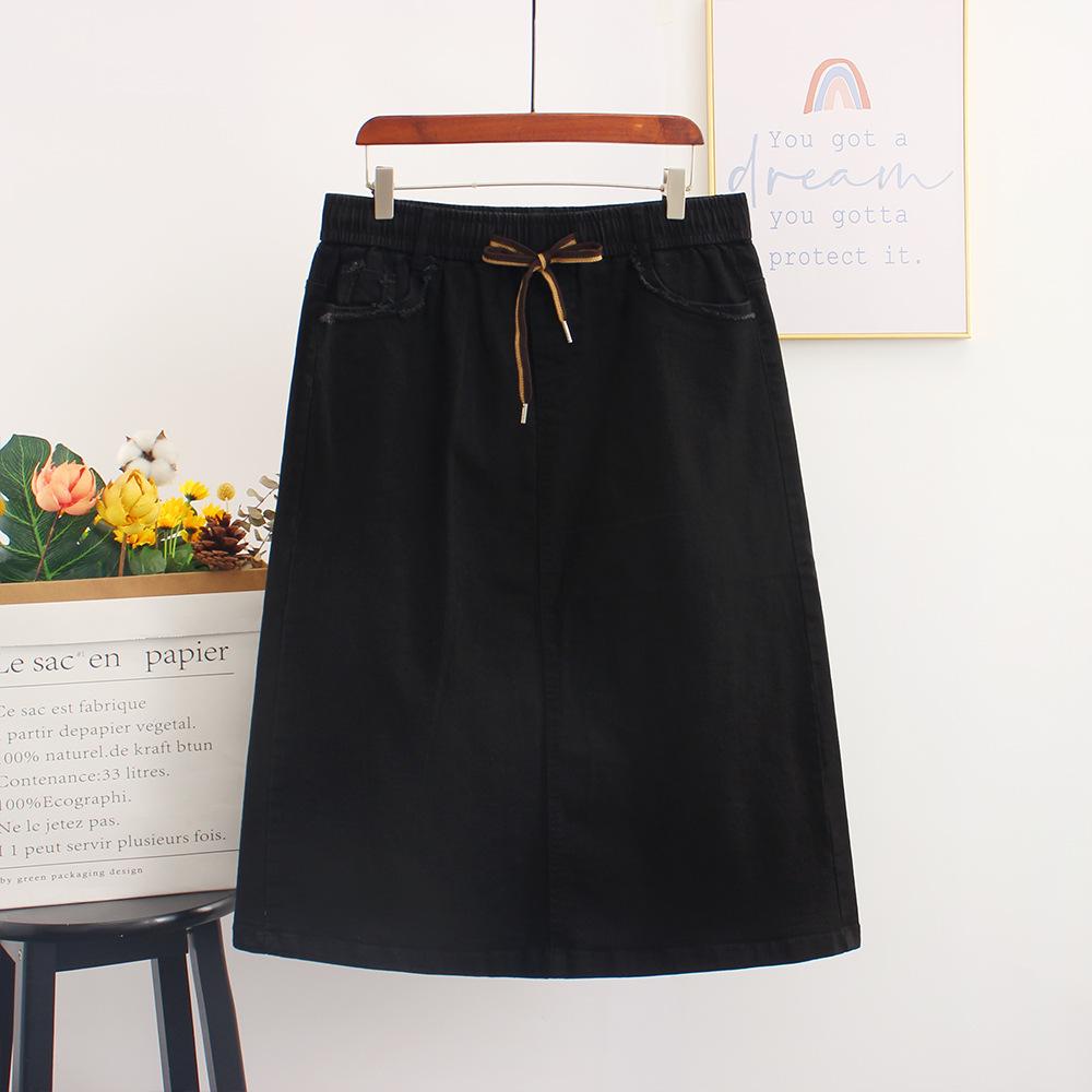Plus Size Stretch Denim Skirt - Casual Korean Style with Elastic Waist 8XL джинсовий/чорний
Plus Size Stretch Denim Skirt - Casual Korean Style with Elastic Waist 8XL джинсовий/чорний