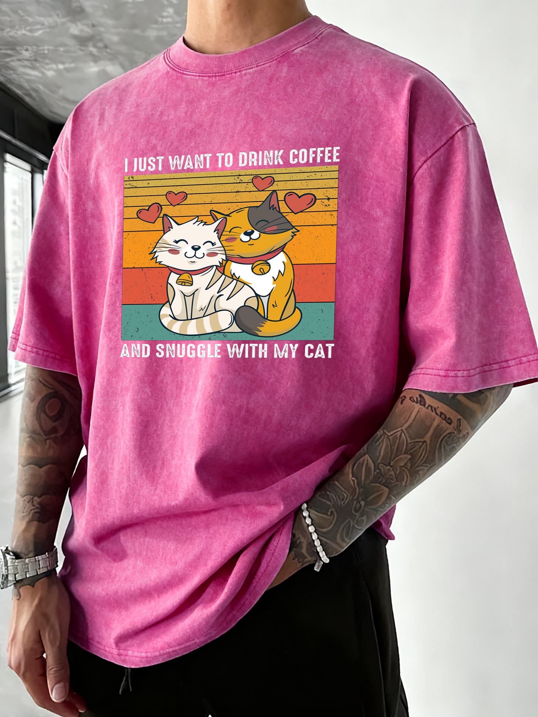 I Want To Have Coffee With My Cat Prints Men Washed Tee Shirt Casual Soft TShirts Breathable Loose Clothes Cotton Summer Top S
I Want To Have Coffee With My Cat Prints Men Washed Tee Shirt Casual Soft TShirts Breathable Loose Clothes Cotton Summer Top S