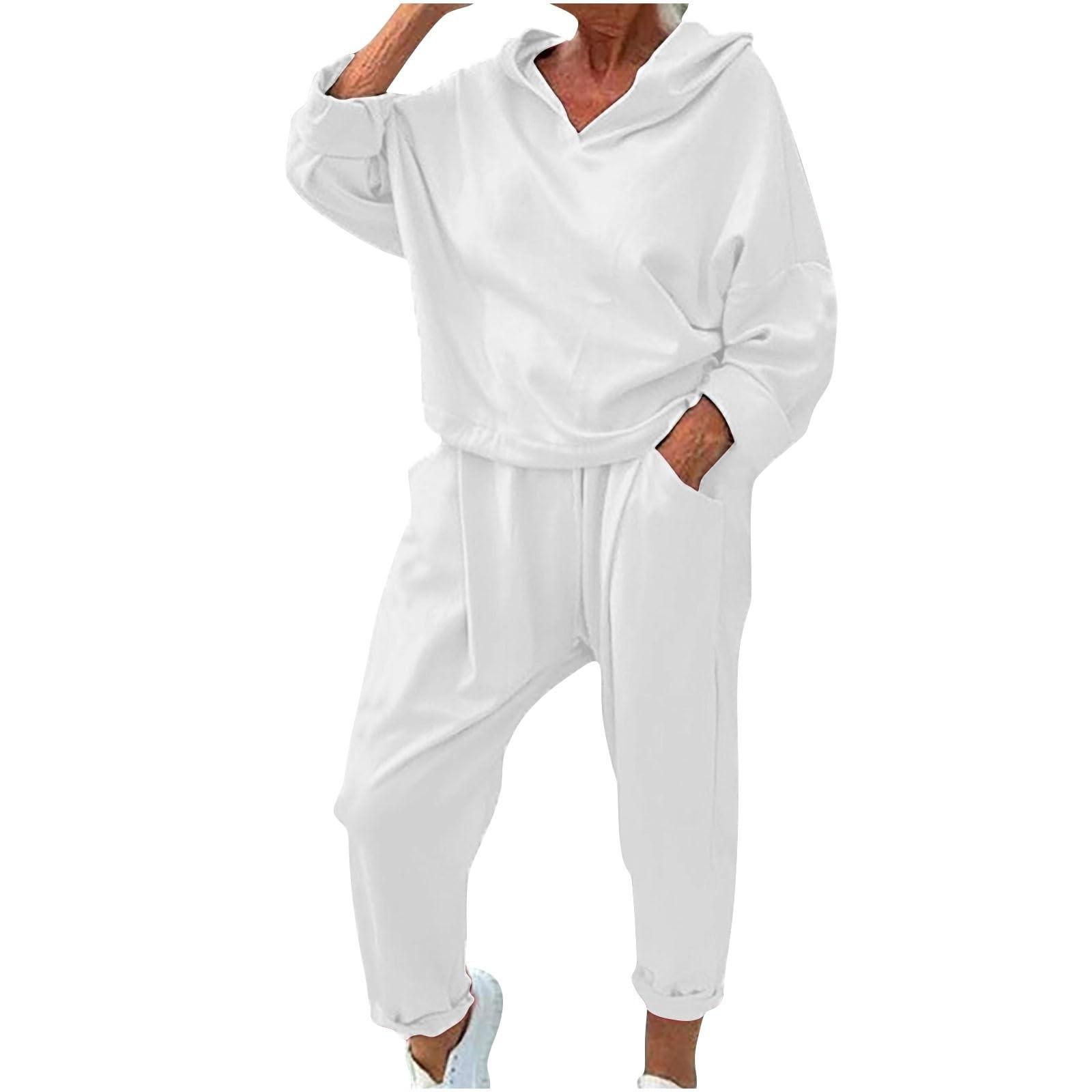 Женская модная однотонная толстовка с капюшоном и длинными рукавами с V-образным вырезом и эластичным поясом, повседневные брюки M белый
Женская модная однотонная толстовка с капюшоном и длинными рукавами с V-образным вырезом и эластичным поясом, повседневные брюки M белый
