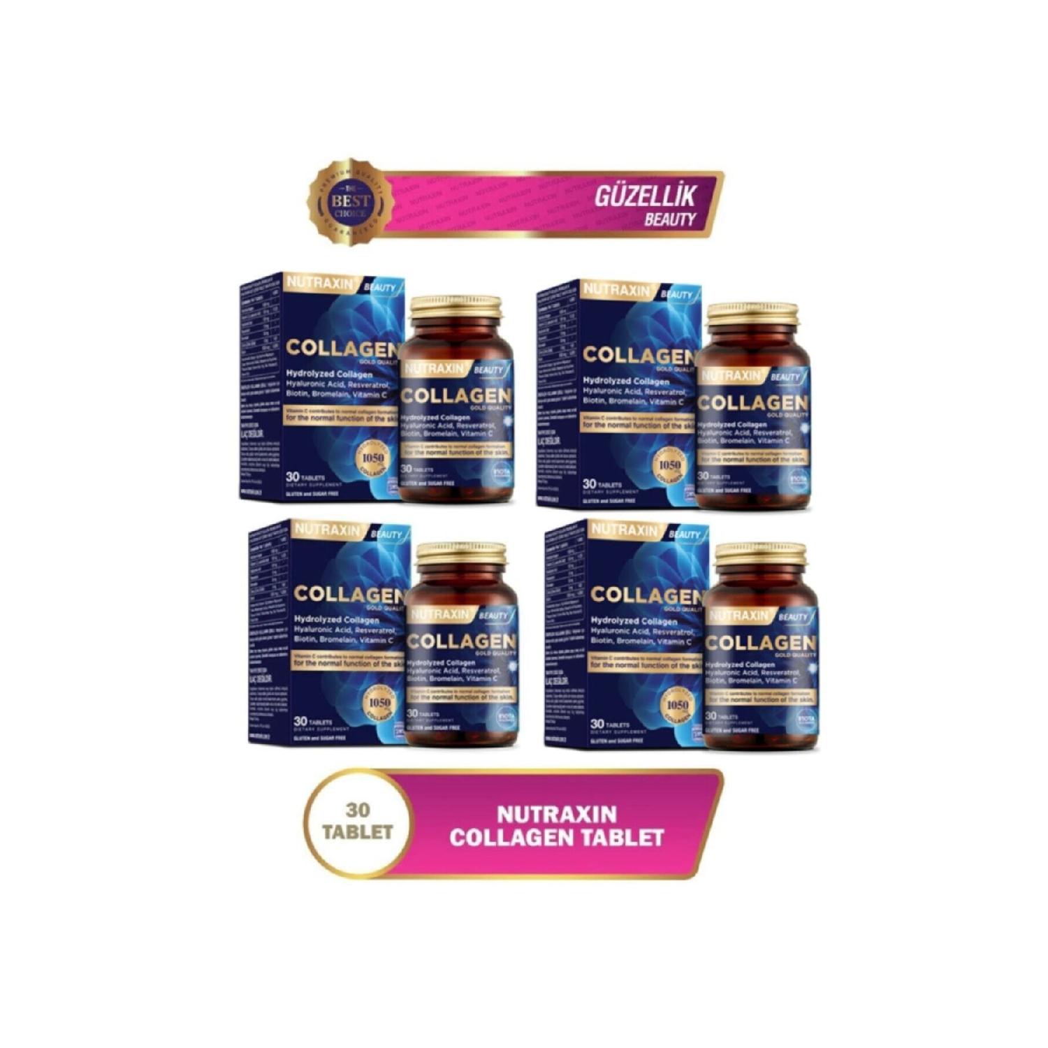 Hyaluronic Acid, Resveratrol, Biotin And Zinc Hydrolyized Collagen Supplement 30 Tablets X4 Pieces
Hyaluronic Acid, Resveratrol, Biotin And Zinc Hydrolyized Collagen Supplement 30 Tablets X4 Pieces