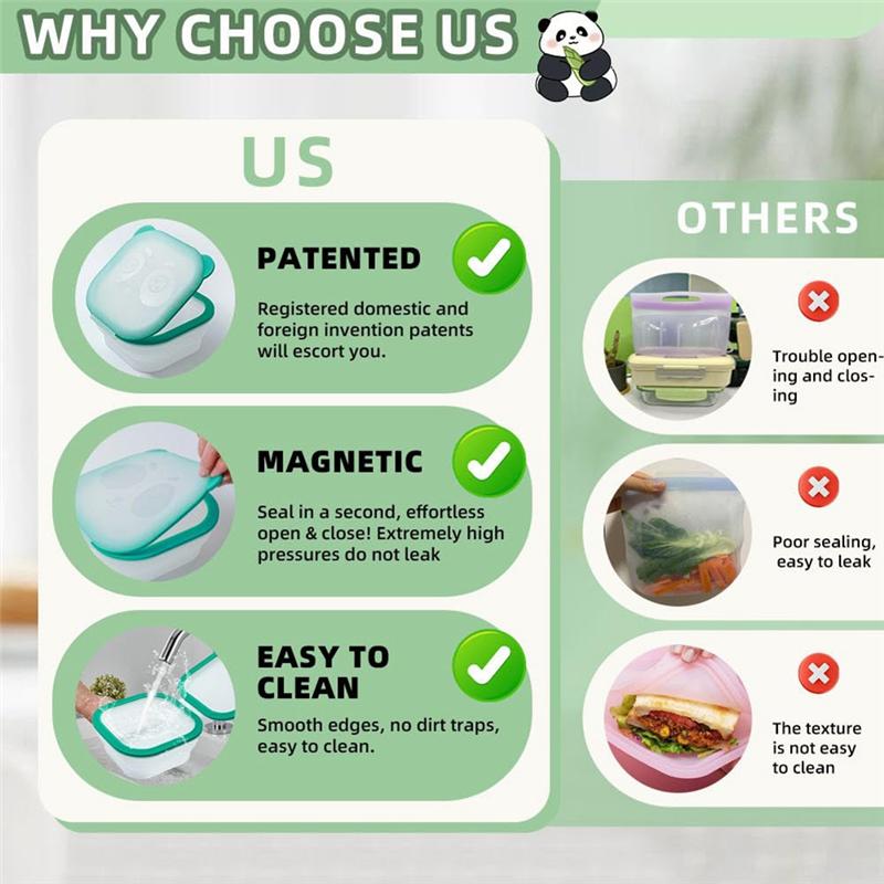 Reusable Food Storage Containers, Magnetic Foldable Leak-Proof Food Preservation Box
Reusable Food Storage Containers, Magnetic Foldable Leak-Proof Food Preservation Box