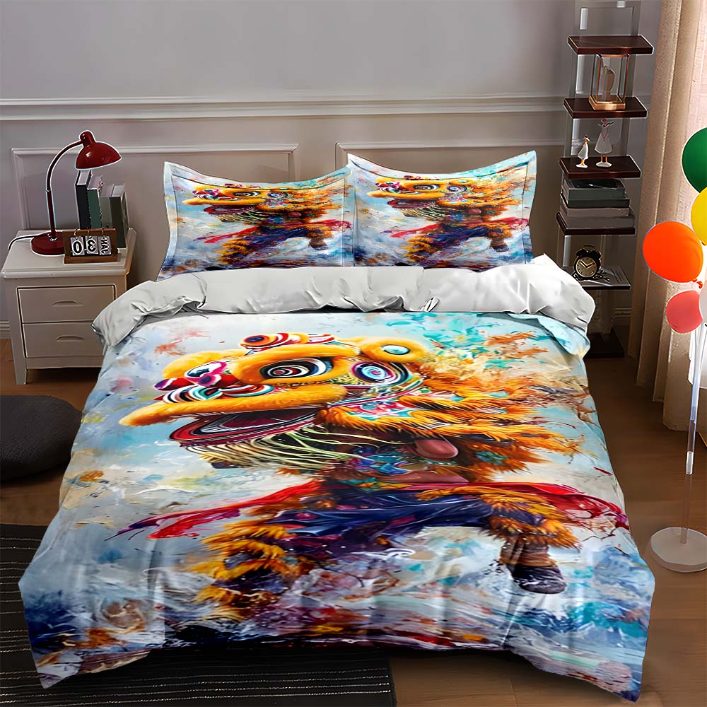 Vibrant lion dance. Bedding Duvet cover sets Duvet covers Pillowcases gifts (1 * Duvet Cover 2 * Pillowcases, without duvet insert) 135x200cm
Vibrant lion dance. Bedding Duvet cover sets Duvet covers Pillowcases gifts (1 * Duvet Cover 2 * Pillowcases, without duvet insert) 135x200cm