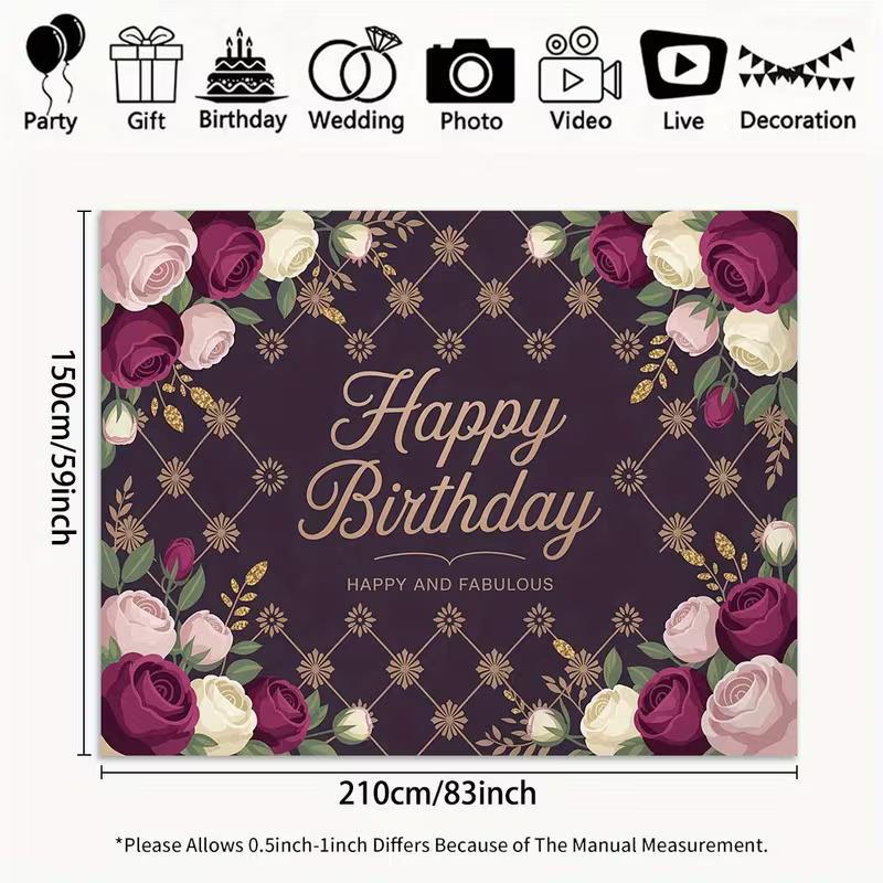 2D Dark Purple Gold Floral Happy Birthday Backdrop Elegant Birthday Background for Women 47.2x31.5inch/120*80cm
2D Dark Purple Gold Floral Happy Birthday Backdrop Elegant Birthday Background for Women 47.2x31.5inch/120*80cm