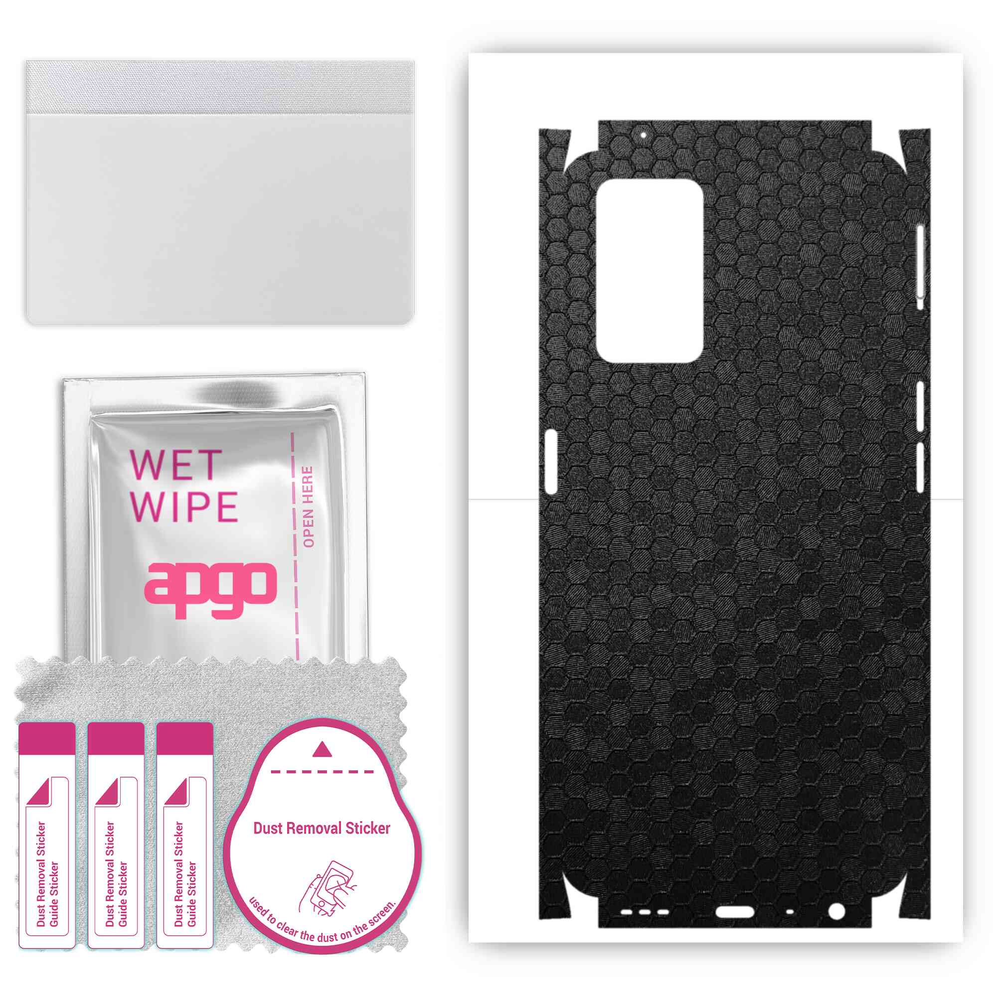 apgo Protective Skin Sticker for the back+sides compatible with Oppo A96 4G, Full Wrap Film, Foil, Vinyl - Pattern Black Honeycomb
apgo Protective Skin Sticker for the back+sides compatible with Oppo A96 4G, Full Wrap Film, Foil, Vinyl - Pattern Black Honeycomb