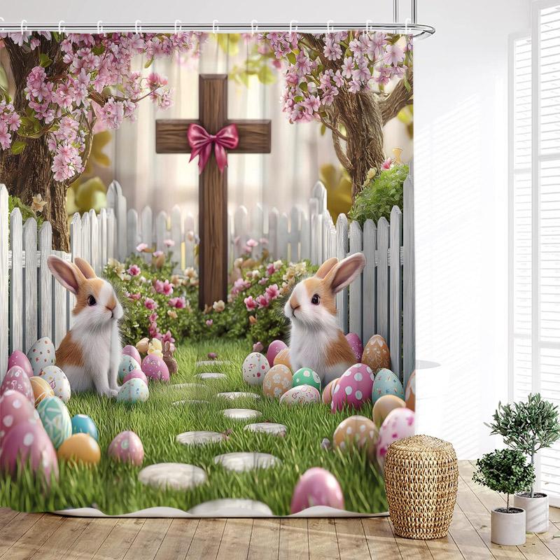 Funny Easter Shower Curtains Cute Bunny Rustic Butterfly Floral Rabbit Eggs Fabric Home Bathroom Curtain Decorative With Hooks W60H190(CM)-1 Pcs
Funny Easter Shower Curtains Cute Bunny Rustic Butterfly Floral Rabbit Eggs Fabric Home Bathroom Curtain Decorative With Hooks W60H190(CM)-1 Pcs