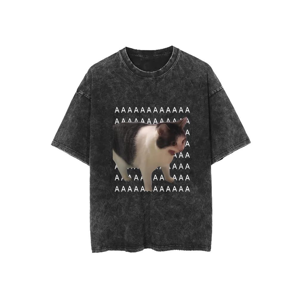 Retro Black Cat Print T-Shirt - Washed Tee with Design Casual Round Neck Short Sleeve Top for Women 3XL
Retro Black Cat Print T-Shirt - Washed Tee with Design Casual Round Neck Short Sleeve Top for Women 3XL