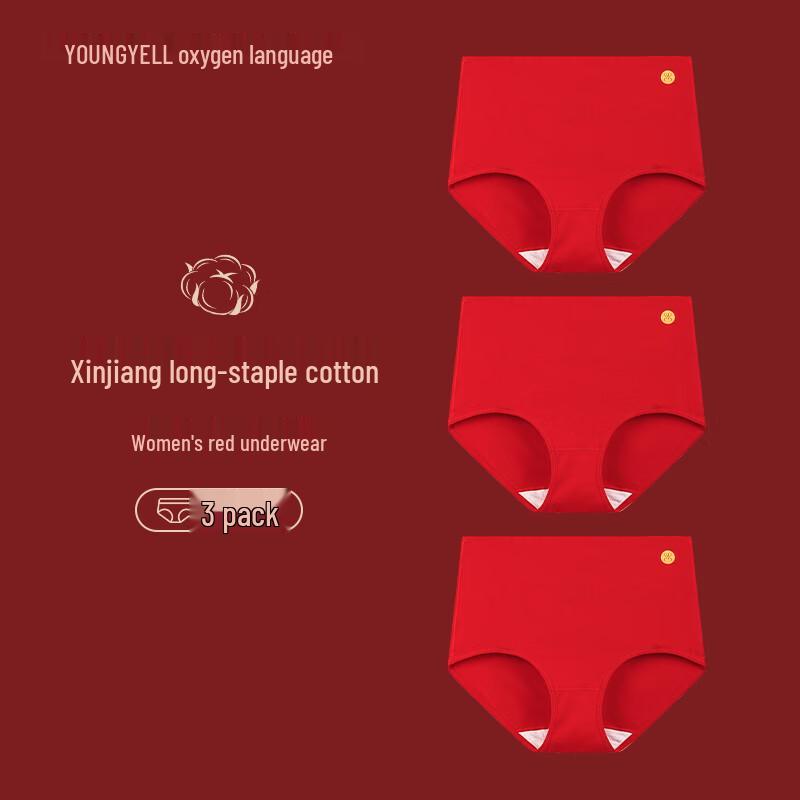 YOUNGYELL Women s High-Waist Plus Size New Year Red Cotton Underwear 3-Pack
YOUNGYELL Women s High-Waist Plus Size New Year Red Cotton Underwear 3-Pack