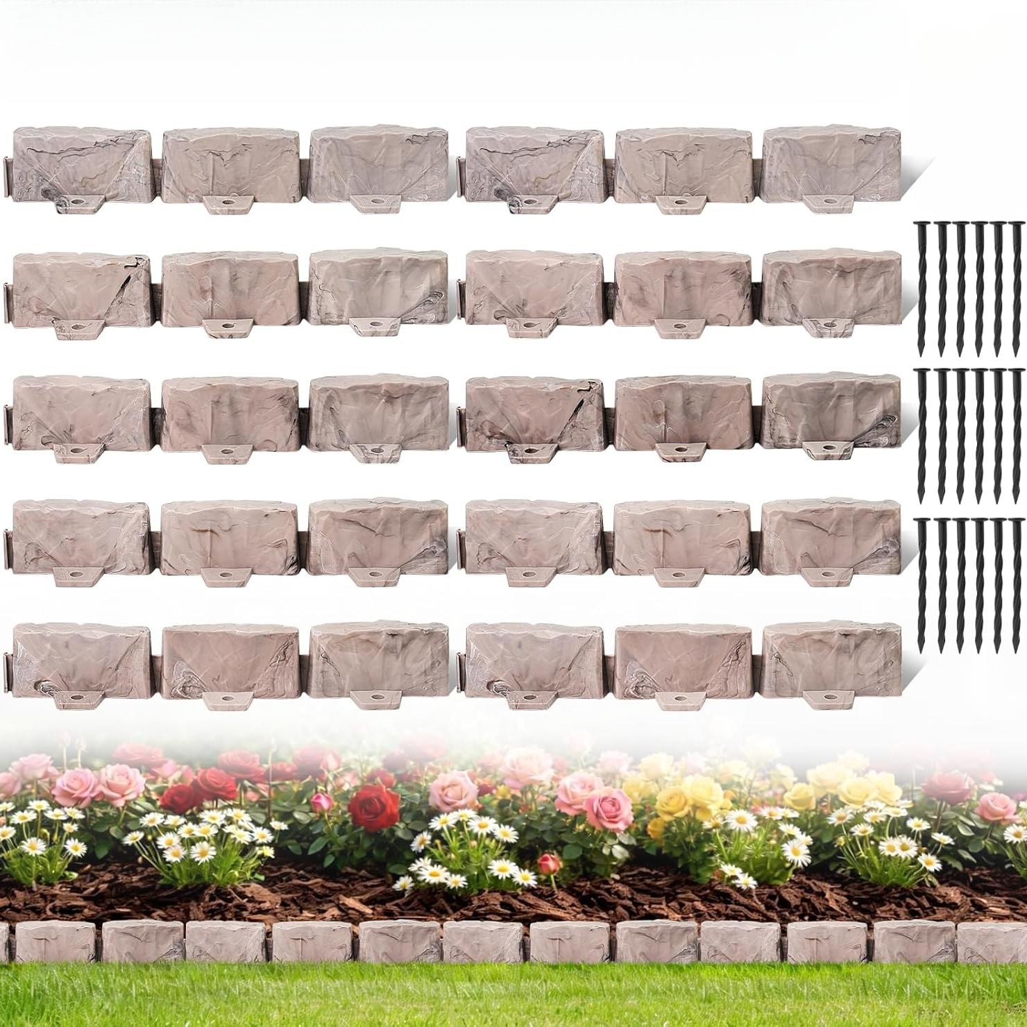 Landscape Edging Faux Stone Garden Edging Border In Tall Decorative For Flower Bed Edging Lawn Yard Trees And Gardens With Anchoring Spikes 10pcs set серый
Landscape Edging Faux Stone Garden Edging Border In Tall Decorative For Flower Bed Edging Lawn Yard Trees And Gardens With Anchoring Spikes 10pcs set серый