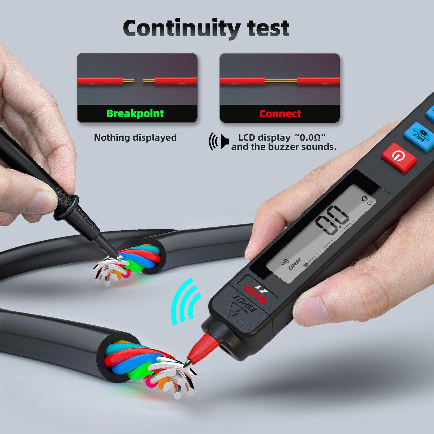 BSIDE Multimeter Digital Tester Smart Pen Type Voltage Detector DC AC Ohm NCV Hz Continuity Meter
BSIDE Multimeter Digital Tester Smart Pen Type Voltage Detector DC AC Ohm NCV Hz Continuity Meter