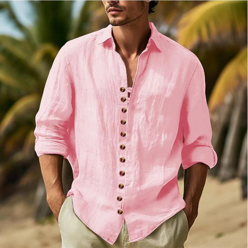 Men s Button Casual Shirt Cotton Shirt Long Sleeve Plain Lapel Spring and Autumn Hawaiian Festival Clothing Clothing Cross-border S рожевий
Men s Button Casual Shirt Cotton Shirt Long Sleeve Plain Lapel Spring and Autumn Hawaiian Festival Clothing Clothing Cross-border S рожевий