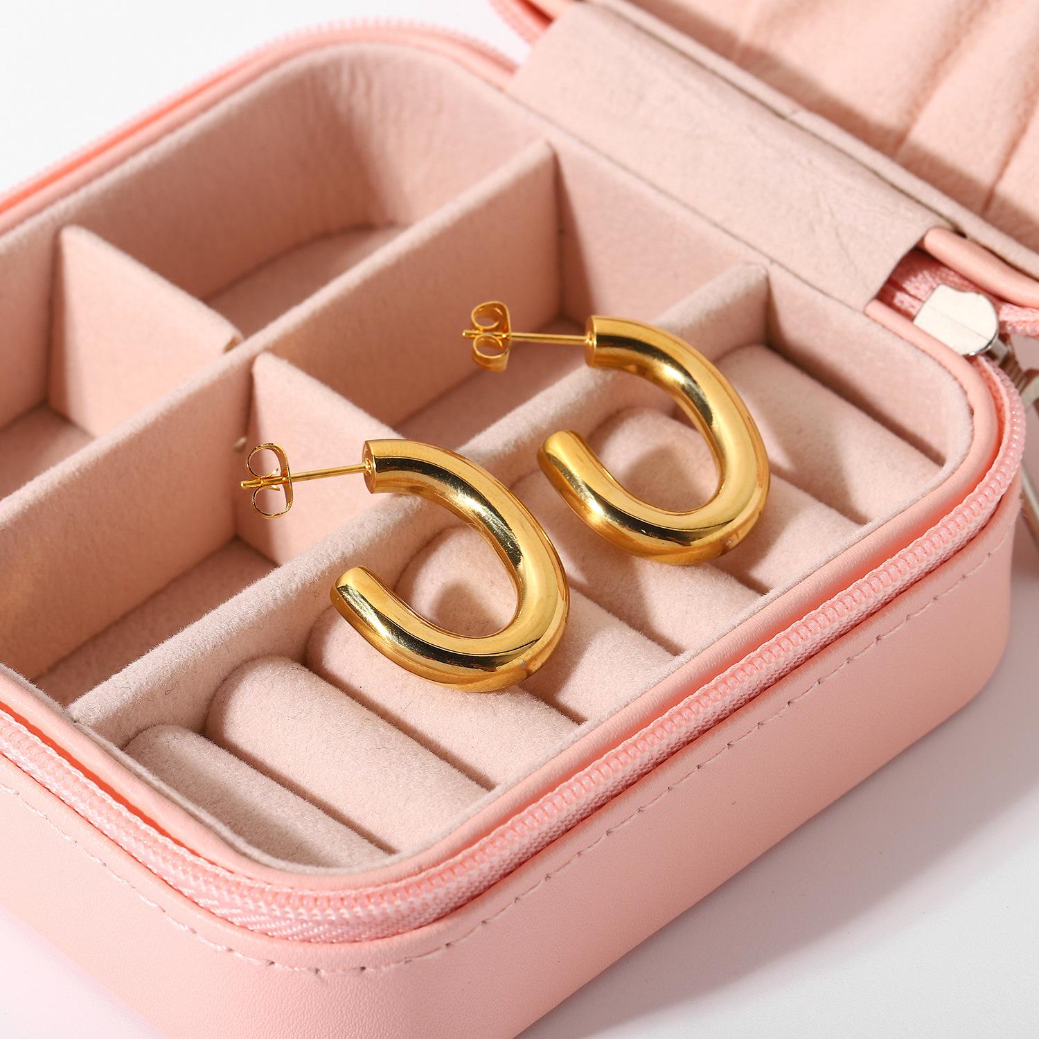 Steel Peptide 18K Gold Plated Earrings Heavy Metal C Shaped Oval Women s Popular Jewelry Niche
Steel Peptide 18K Gold Plated Earrings Heavy Metal C Shaped Oval Women s Popular Jewelry Niche