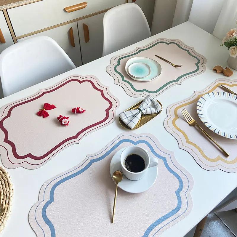 Placemat Table Mat Tableware Pad PU Leather Waterproof Heat Insulation Non-Slip Placemat Soft Morandi Cream Printed Bowl Coaster 45x30cm
Placemat Table Mat Tableware Pad PU Leather Waterproof Heat Insulation Non-Slip Placemat Soft Morandi Cream Printed Bowl Coaster 45x30cm