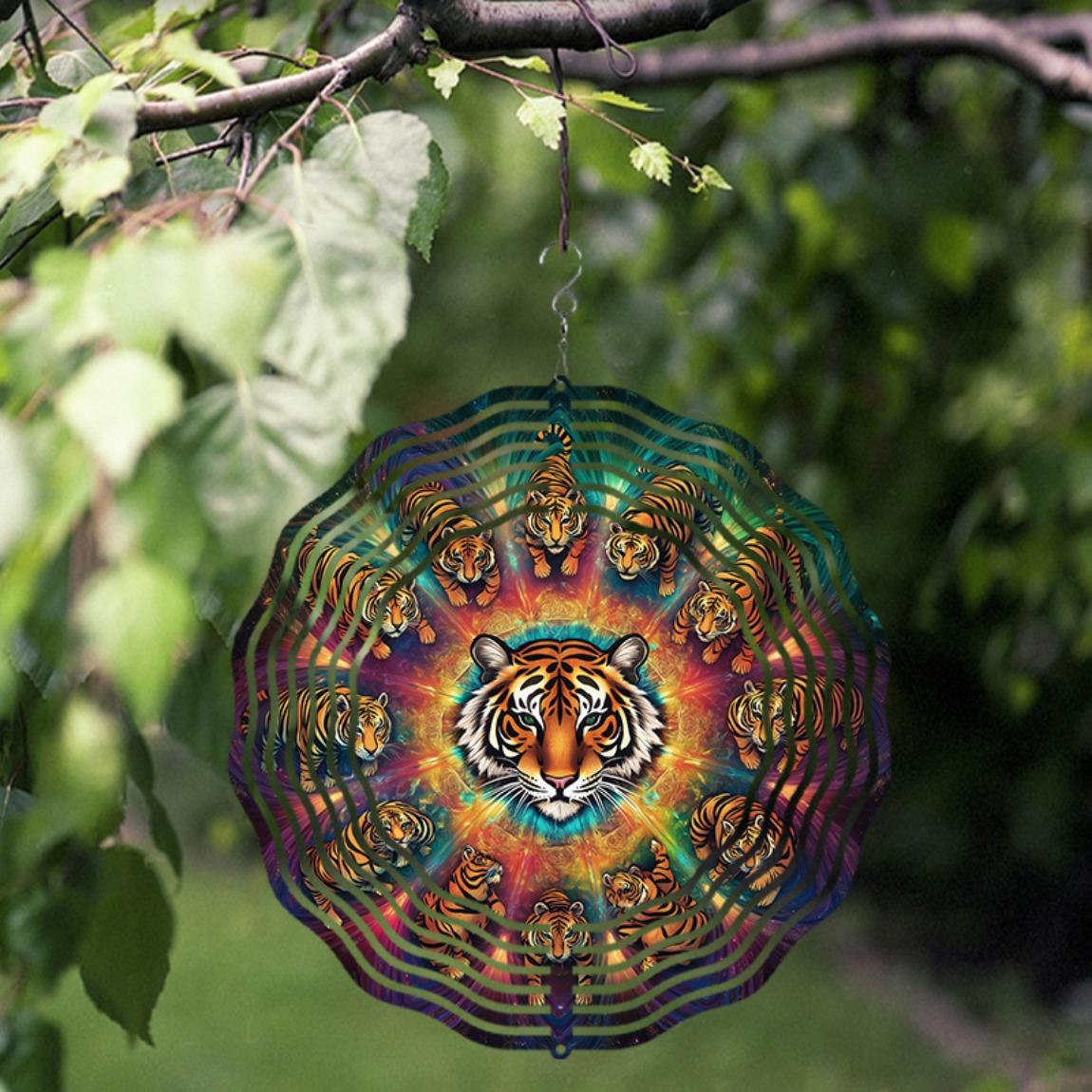 Hanging Wind Chime with Vibrant Tiger Design 10 Inch Lightweight Metal Art for Garden Patio Balcony Decor 360 Degree 01A
Hanging Wind Chime with Vibrant Tiger Design 10 Inch Lightweight Metal Art for Garden Patio Balcony Decor 360 Degree 01A