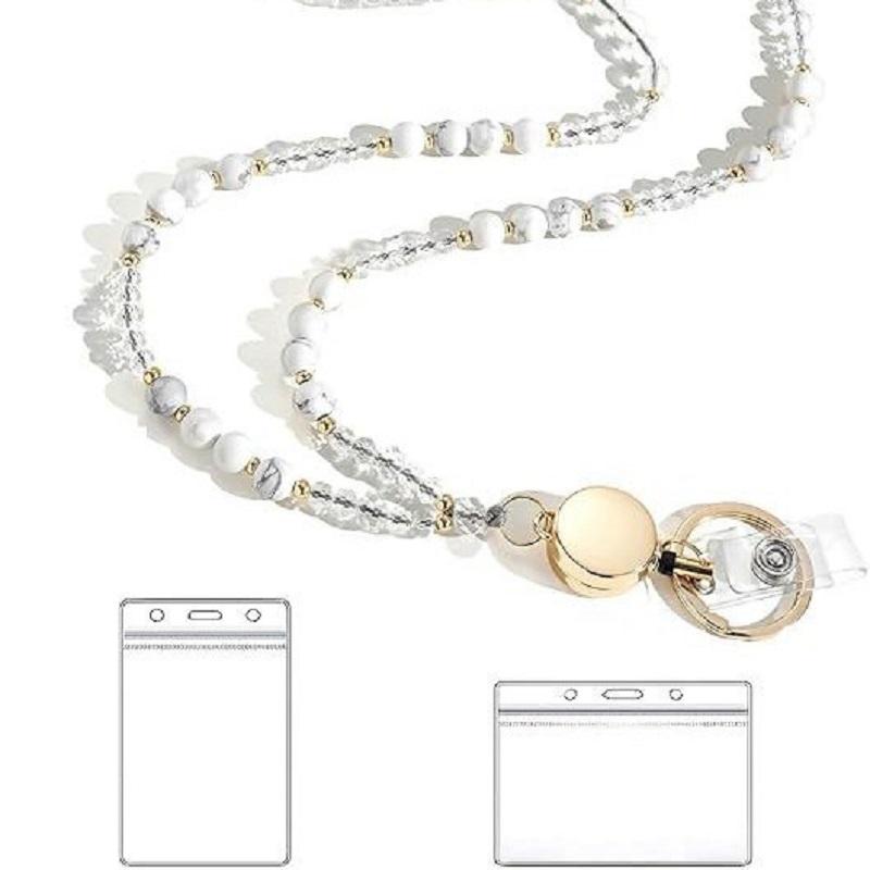 Natural Stone Beads Retractable Badge Reel Lanyard Id Card Holders Necklaces Chain Keychain Clip For Women Men Employee Wholesal белый
Natural Stone Beads Retractable Badge Reel Lanyard Id Card Holders Necklaces Chain Keychain Clip For Women Men Employee Wholesal белый
