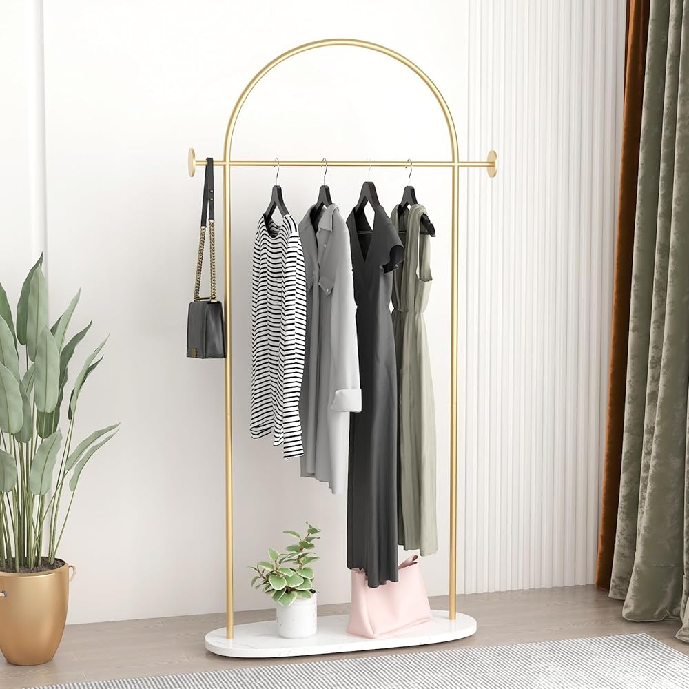 Gold Clothing Rack, Modern Clothes Ra With Shelf, Heavy Duty Freestanding Coat Rack, Metal Coat Hanger Stand With Hooks For United States
Gold Clothing Rack, Modern Clothes Ra With Shelf, Heavy Duty Freestanding Coat Rack, Metal Coat Hanger Stand With Hooks For United States