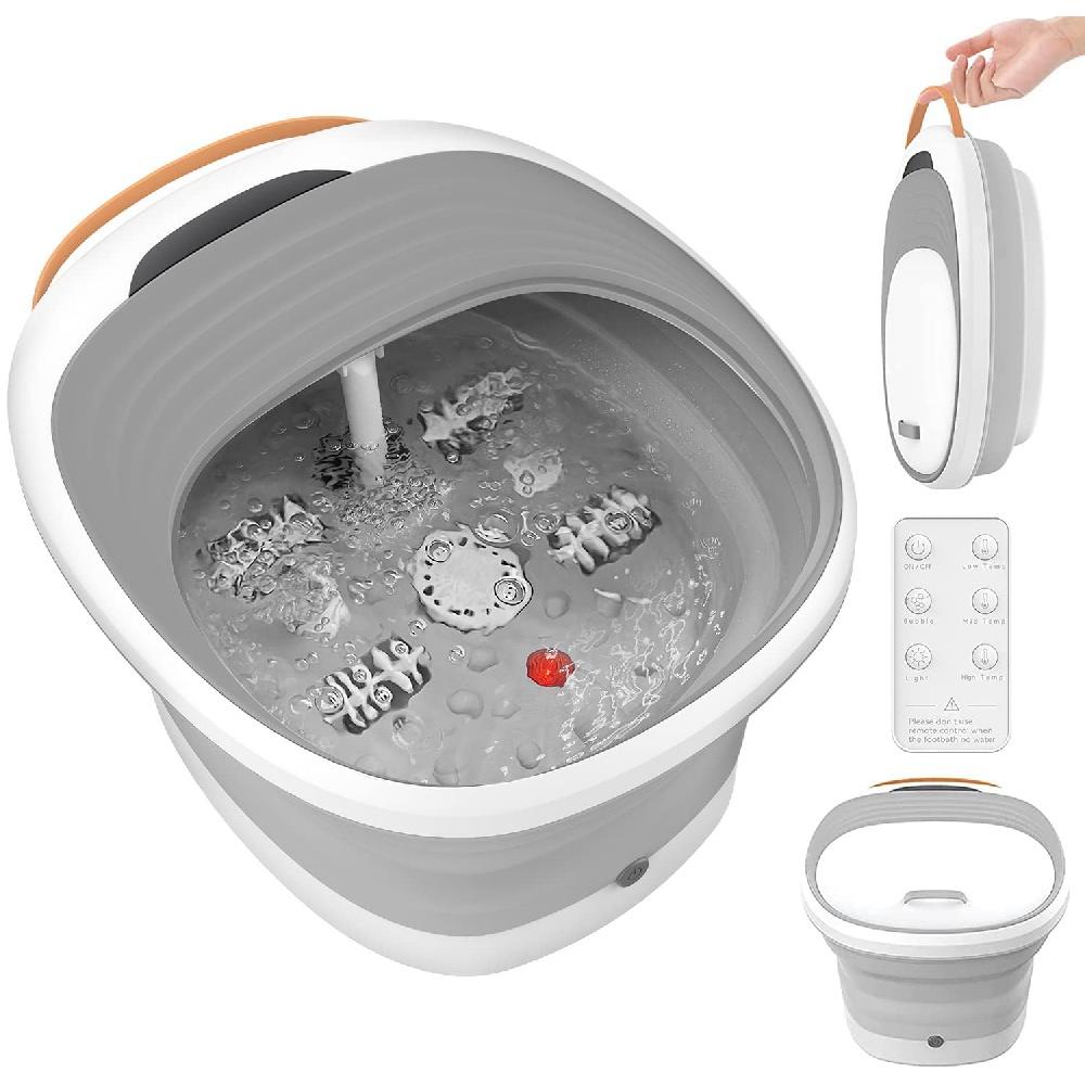 Массажер для ванны для ног Foot Spa с нагревом, пузырьками, вибрацией, красным светом, складной ванночкой для ног для педикюра с дистанционным управлением, съемными массажными роликами
Массажер для ванны для ног Foot Spa с нагревом, пузырьками, вибрацией, красным светом, складной ванночкой для ног для педикюра с дистанционным управлением, съемными массажными роликами