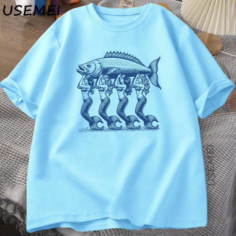 Mermaid Fish TShirt Trendy Beach T Shirt Summer Vacation Tshirt Shortsleeve Printed Cotton Graphic Tees Womens Top Clothes 4XL
Mermaid Fish TShirt Trendy Beach T Shirt Summer Vacation Tshirt Shortsleeve Printed Cotton Graphic Tees Womens Top Clothes 4XL