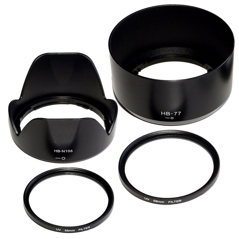 Nikon Nikon SLR D3400 D3500 D5600 D5300 Double Zoom Kit Compatible Hood Lens Protection Filter Camera Accessories Set F-Foto AF-P HB-N106 & HB-77 & (2 чорний
Nikon Nikon SLR D3400 D3500 D5600 D5300 Double Zoom Kit Compatible Hood Lens Protection Filter Camera Accessories Set F-Foto AF-P HB-N106 & HB-77 & (2 чорний