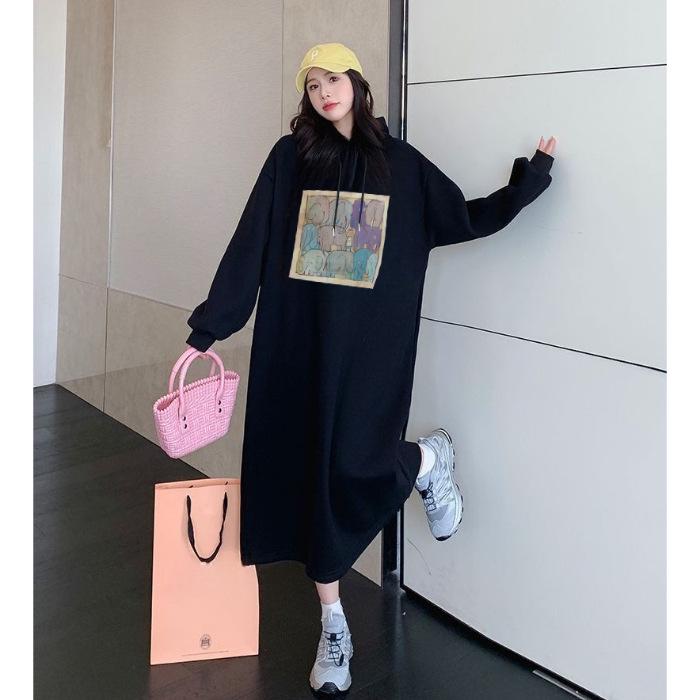 Women s Oversized Hoodie Dress - Long Sleeve, Over-the-Knee, Plus Velvet, Casual Autumn Style One Size
Women s Oversized Hoodie Dress - Long Sleeve, Over-the-Knee, Plus Velvet, Casual Autumn Style One Size