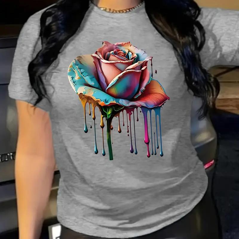 Женская летняя футболка с принтом «Цветные розы», футболки с коротким рукавом, повседневные топы с принтом 6XL серый
Женская летняя футболка с принтом «Цветные розы», футболки с коротким рукавом, повседневные топы с принтом 6XL серый