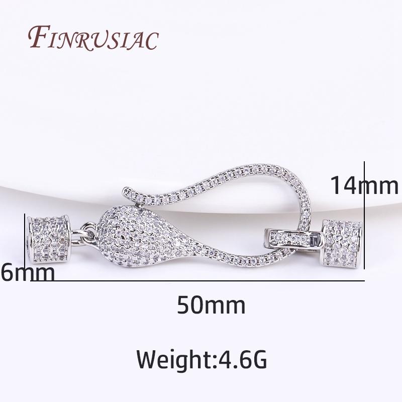14X50MM 18K Real Gold Plated Luxury Cubic Zirconia Fastener Clasp Connectors For Pearl Necklace DIY Jewellery Making Supplies 1 Piece
14X50MM 18K Real Gold Plated Luxury Cubic Zirconia Fastener Clasp Connectors For Pearl Necklace DIY Jewellery Making Supplies 1 Piece
