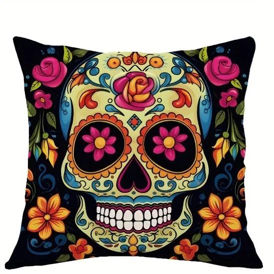 Spooky Halloween Pillow Covers 45x45cm - Colorful Sugar Skull Printed Cushion Cases, Pillow Cover for Sofa Living Room 18x18Inch
Spooky Halloween Pillow Covers 45x45cm - Colorful Sugar Skull Printed Cushion Cases, Pillow Cover for Sofa Living Room 18x18Inch