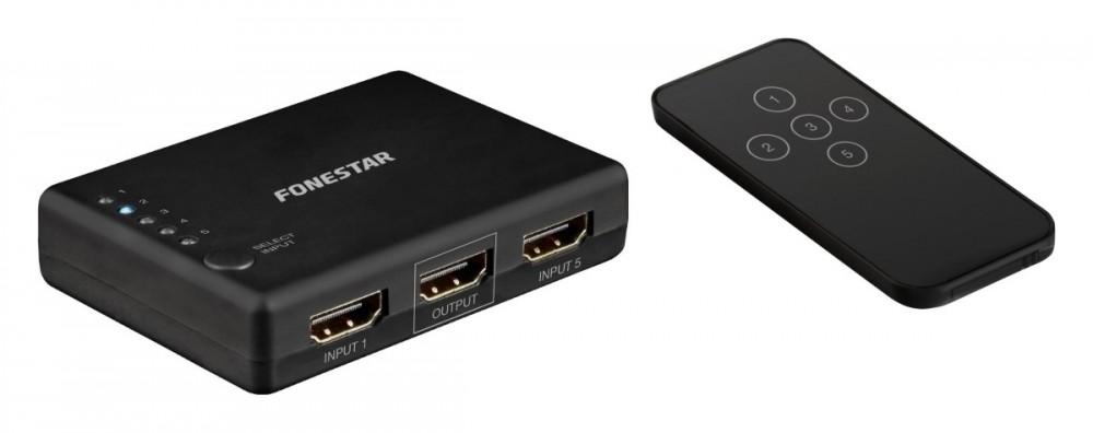 Fonestar FO-22SW51 HDMI Switch 5x1 (5 inputs x 1 output) with remote control. Automatic switching upon signal detection. , Fonestar чорний
Fonestar FO-22SW51 HDMI Switch 5x1 (5 inputs x 1 output) with remote control. Automatic switching upon signal detection. , Fonestar чорний